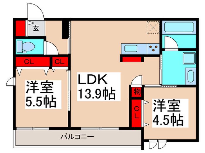 VILLA FORESTA(2LDK/3階)の間取り写真