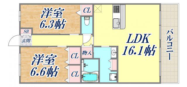 パルケ・マニフィーク(2LDK/2階)の間取り写真