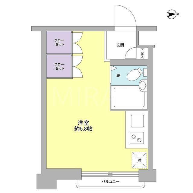 ジュネス青葉台(ワンルーム/2階)の間取り写真