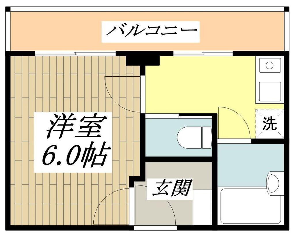 ウィスタリアハウス(1K/2階)の間取り写真