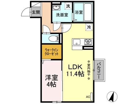 プレミアステイツA(1LDK/2階)の間取り写真