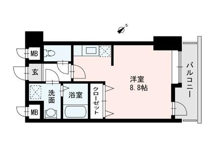 フォルム高宮(ワンルーム/5階)の間取り写真