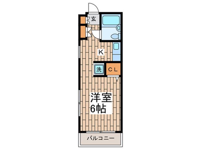 Kハイツ(1K/3階)の間取り写真