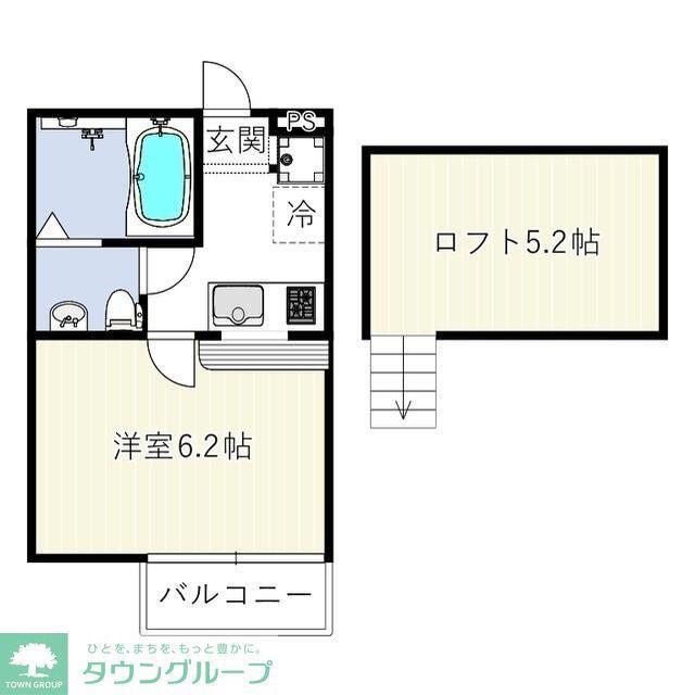 LUCE東船橋(1K/1階)の間取り写真