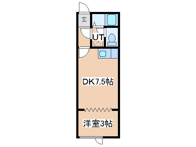 コーポサクラ(1DK/1階)の間取り写真