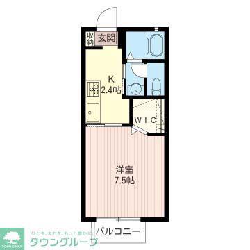 シャーメゾン南大沢(1K/1階)の間取り写真
