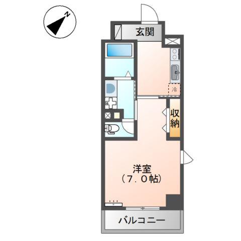 アンゼリカ(1K/6階)の間取り写真
