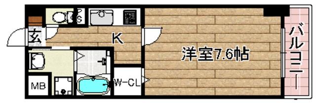 プラネット46(1K/1階)の間取り写真