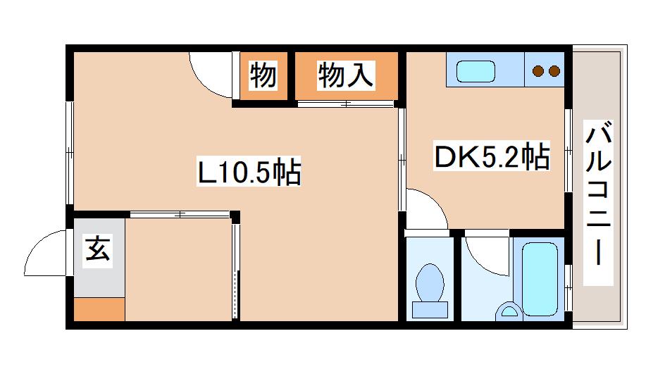 YOSHIHARAハイツ(1DK/2階)の間取り写真