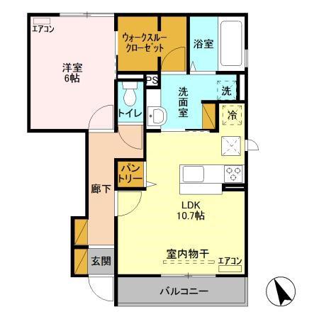 リオフォート(1LDK/1階)の間取り写真