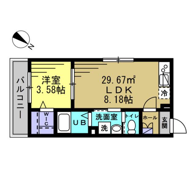 シティハウス八潮(1LDK/2階)の間取り写真