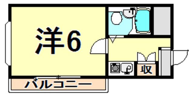 リバーサイドハイツ(1K/3階)の間取り写真