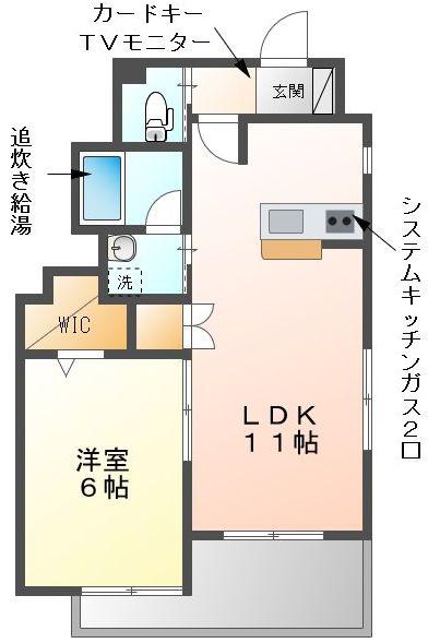 チャオ境南II(1LDK/1階)の間取り写真