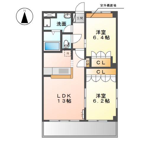 ドルチェ(2LDK/3階)の間取り写真