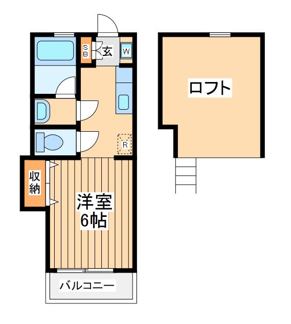 シオンアンドウ(1K/2階)の間取り写真