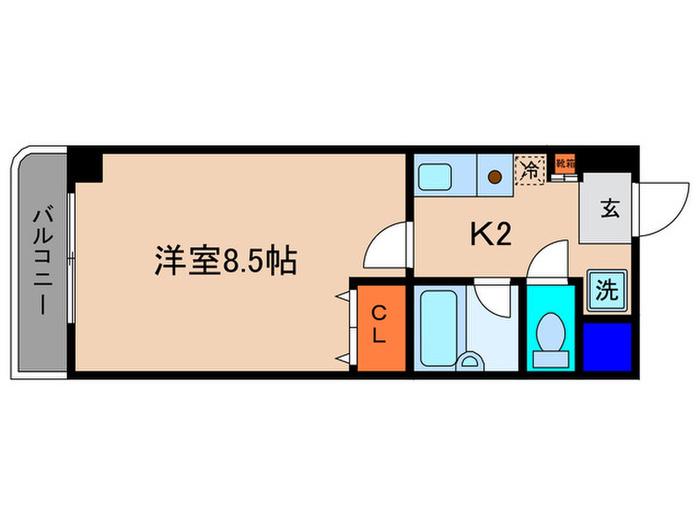 サンライズ西田(1K/2階)の間取り写真