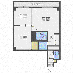 アルカディア33(2LDK/5階)の間取り写真