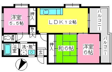 コーポウィステリア24(3LDK/2階)の間取り写真