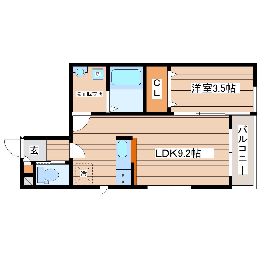 FLEUL葉山(1LDK/1階)の間取り写真