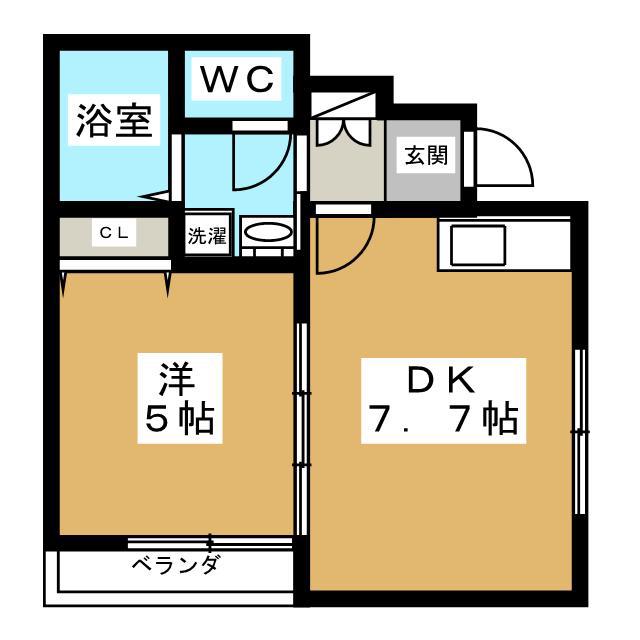 ソレイユ(1DK/1階)の間取り写真