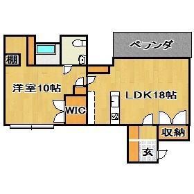 ホーキー・ポーキー(1LDK/1階)の間取り写真