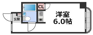 今里ヒルトン(ワンルーム/2階)の間取り写真