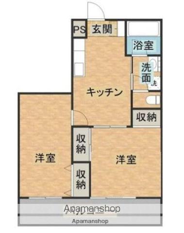 綾ビル(2DK/2階)の間取り写真