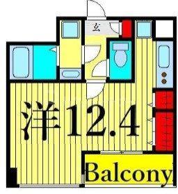 ラヴィン(ワンルーム/2階)の間取り写真