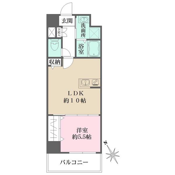 N-FLATS横浜関内II(1LDK/10階)の間取り写真