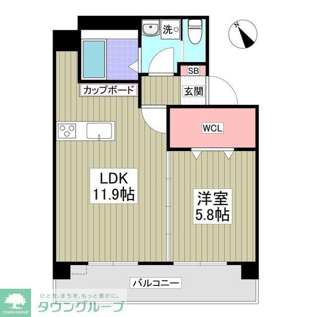 R&Hビル(1LDK/3階)の間取り写真