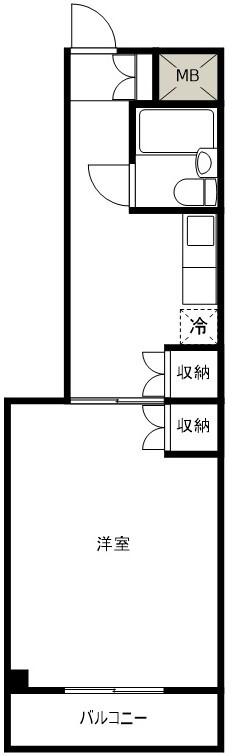 NAC宇都宮コーポ(1DK/3階)の間取り写真