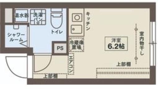 COCOFLAT小竹向原(ワンルーム/2階)の間取り写真