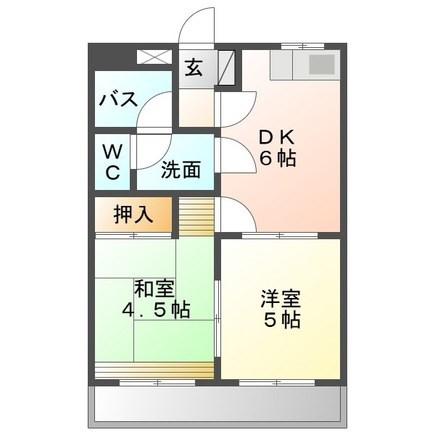 トミーコーポ(2DK/1階)の間取り写真