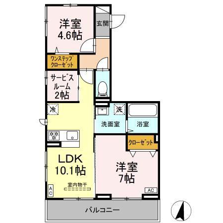 ローレルハイム(2LDK/3階)の間取り写真
