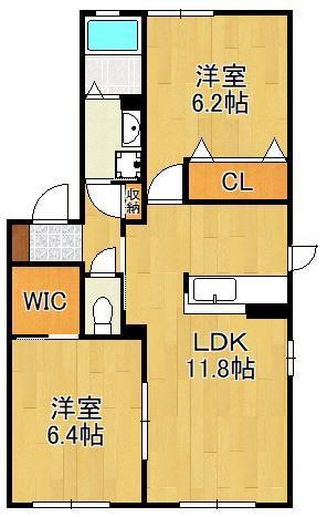 パークサイトIV(2LDK/2階)の間取り写真