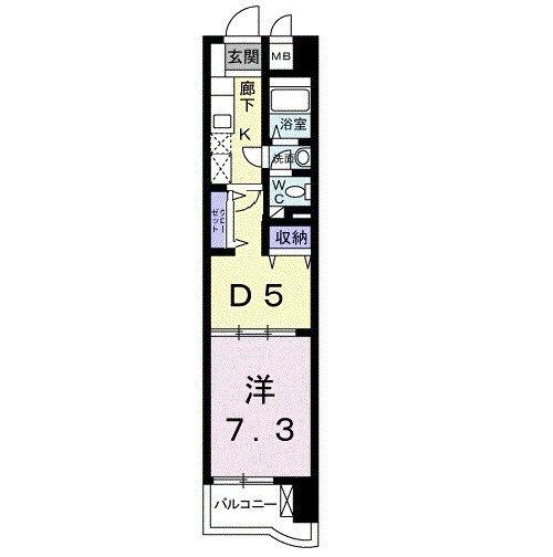 メゾンソレイユ(1DK/1階)の間取り写真