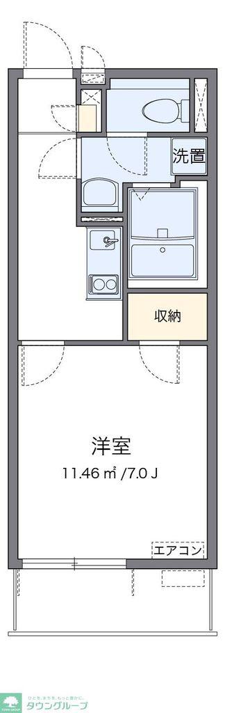 クレイノZUKA(1K/2階)の間取り写真