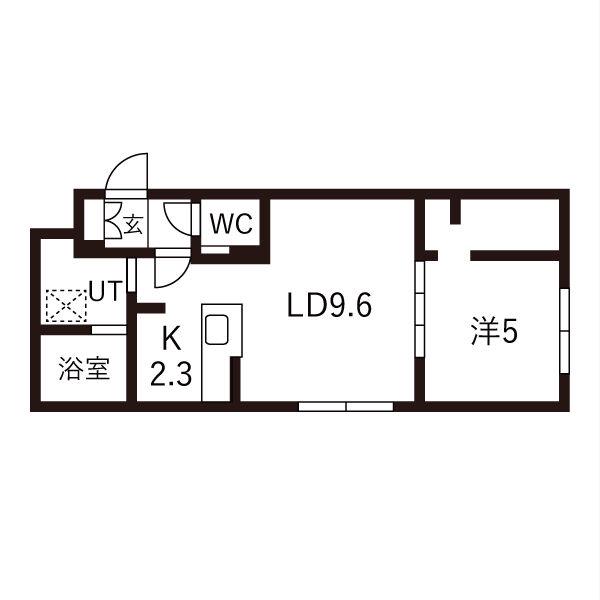 THE イースト SAPPORO(1LDK/1階)の間取り写真