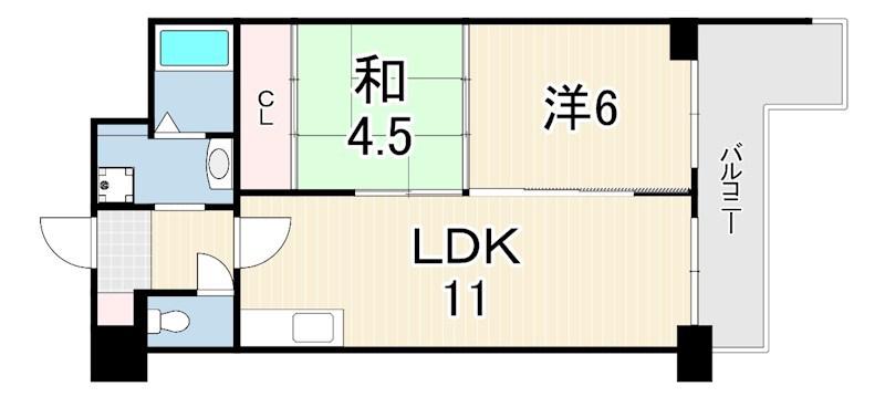 アルカサール西神戸(2LDK/8階)の間取り写真
