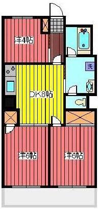 ドムスケーブ(3DK/2階)の間取り写真
