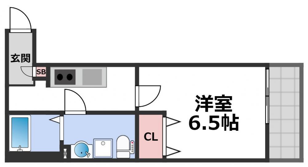 クラリスクオーレ(1K/3階)の間取り写真