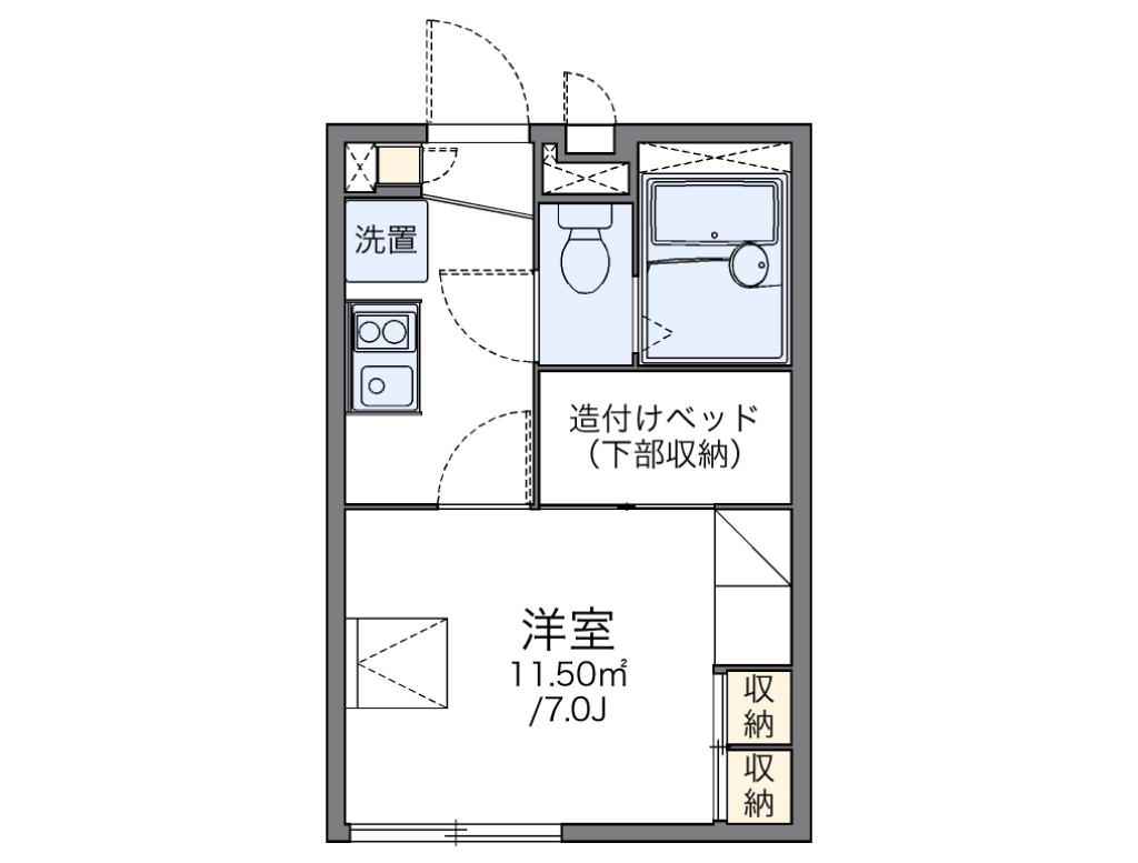 レオパレス裕(1K/2階)の間取り写真