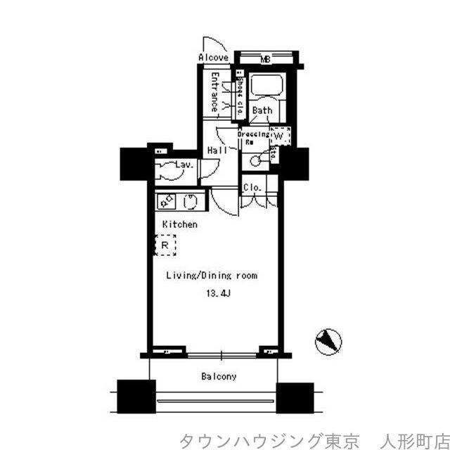 パークアクシス日本橋ステージ(ワンルーム/4階)の間取り写真