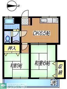 コーポみなと(2DK/2階)の間取り写真