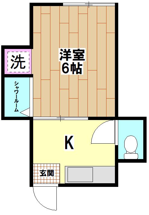 塚田荘(1K/2階)の間取り写真