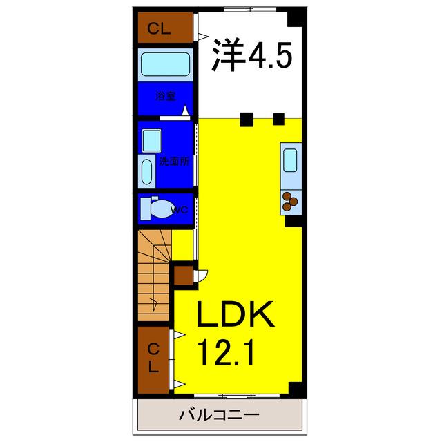 フルーブ(1LDK/2階)の間取り写真