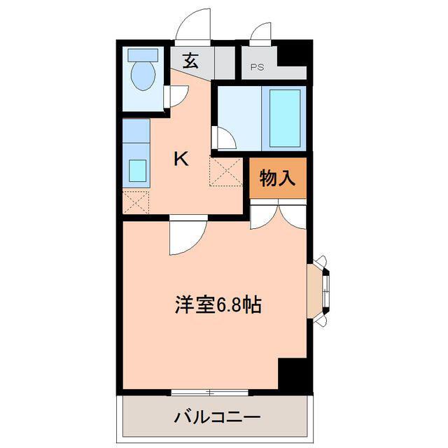 ガーデンプレイスT&T(1K/4階)の間取り写真