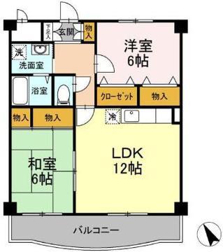 ブリリアントヒルズ(2LDK/3階)の間取り写真