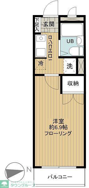 フェニックス代々木上原(1K/2階)の間取り写真