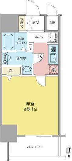 SHOKEN RESIDENCE名古屋サウス(1K/7階)の間取り写真